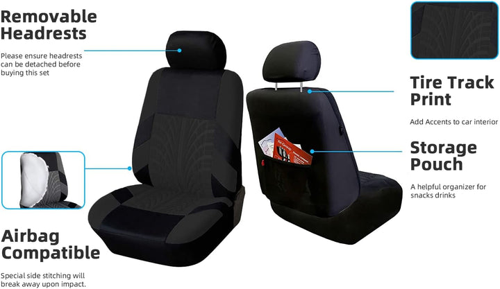 Universal Car Van Seat Covers Full Set for 5 Seater, Front Pair Seat Cover - OneBag