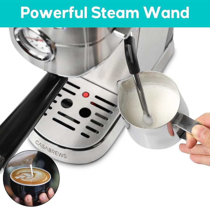 20 Bar Coffee Machine with Steam Milk Frother 1L Removable Water Tank, Espresso, Cappuccino and Latte Machine - OneBag
