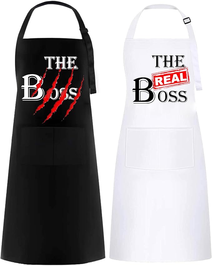 The Boss The real Boss Wedding Anniversary Gift, Mr & Mrs - Married Gift Apron - OneBag