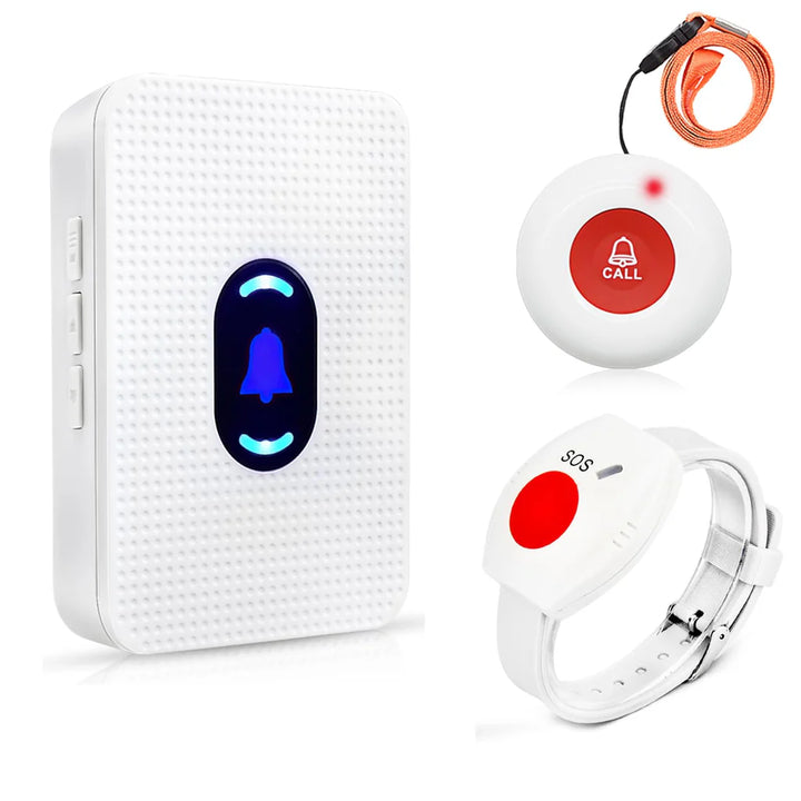 Wireless Caregiver Pager Alert System, Call Button, Watch, Receiver for Elderly, Buzzer Alarm - OneBag