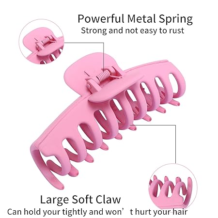 6 Pcs  Ladies Women Large and Small Hair Clamp Accessories Plastic Acrylic Hair Claws For Thick Hair - OneBag