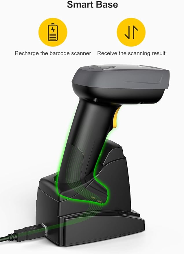 2D Barcode Scanner Wireless, Bluetooth QR Code Scanner, 2D Imager with 2000mAh Battery, Read Screen Barcodes, BCST-52 - OneBag