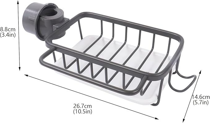 Gzsekken 2 Pcs Silver Sponge Holder for Kitchen Sink, Aluminium Hanging Sink Caddy Organizer Rack sponge drainer for bathroom - OneBag