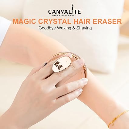 Gold Crystal Hair Remover, Washable Reusable Skin Exfoliating Hair Removal Stone - OneBag