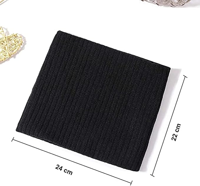 Winter Neck Warmer Knit Scarf, Thicken Circle Scarf, Fleece Lined Infinity Scarves for Outdoor Sports Skating Skiing Hiking Cycling - OneBag