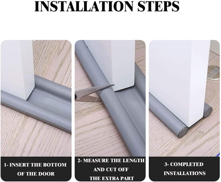 Under Door Draft Stopper 37 inches Adjustable Insulation Double-Sided Sound Proof Door Air Draft Blocker for Noise Light Smell - OneBag