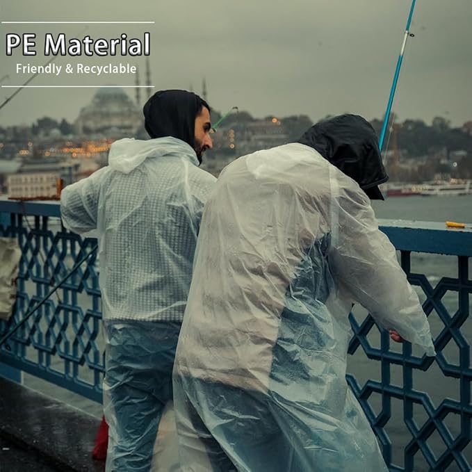 3 Pcs Disposable Rain Ponchos with Pants, Waterproof Ponchos Adults, Light Weight Rain with Hood Women Men - OneBag