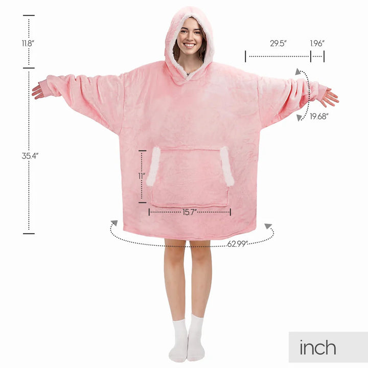Oversized Hoodie Blanket, Warm Fleece Hoodie, OneSize - OneBag