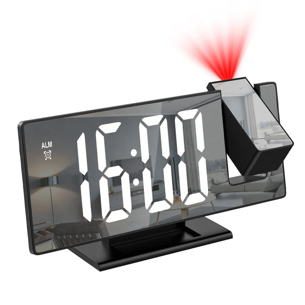 Projection Clock, Digital Alarm Clock with 7.8 Inches Mirror Surface Screen