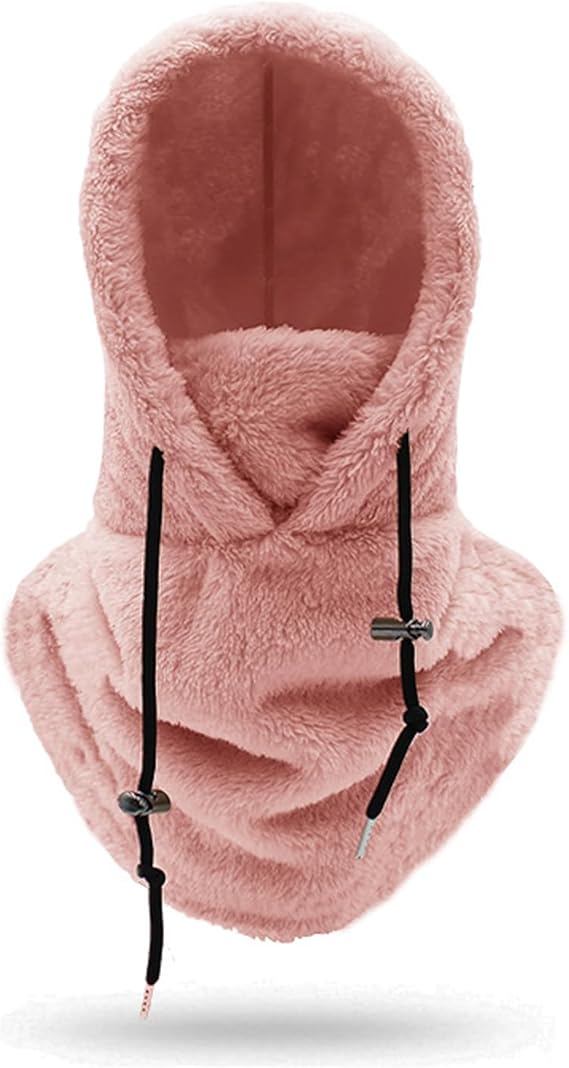 Sherpa Hood Ski Mask, Fleece Balaclava Hood Scarf for Women & Men Cold Weather, Adjustable Windproof Winter Mask Warm Mask Cover Hat Cap, Thermal Scarf Hat - OneBag