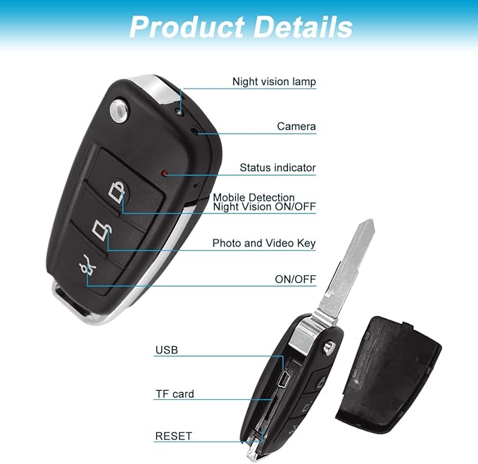 Mini Spy Hidden Camera Clothes Hook, Car Key, Smoke Detector, Power Bank, USB Charger Wireless Surveillance Camera - OneBag
