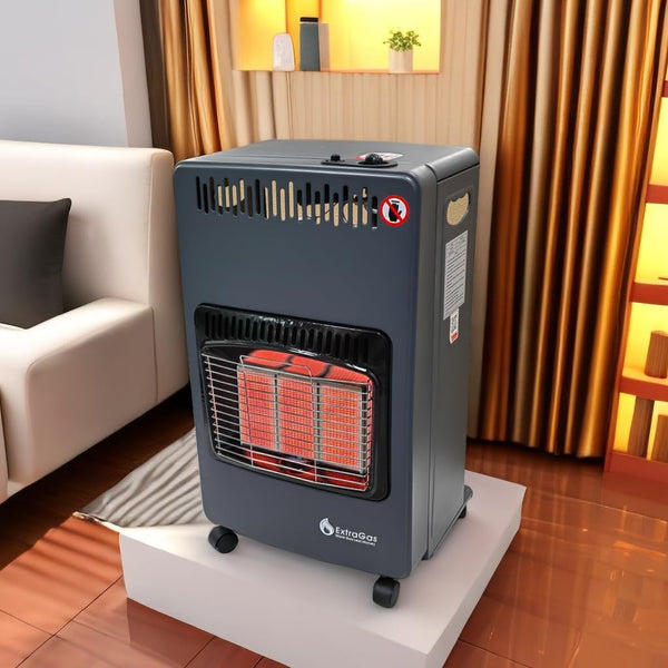 Foldup Extragas LPG Cabinet Heater, 4.2KW Max Heat Output, Complete with Butane Gas Hose and Regulator