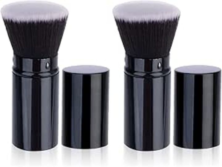 2 Pcs Retractable Kabuki Brush, Foundation Brush for Liquid Makeup, Bronzer, Cream or Flawless Powder Makeup - OneBag