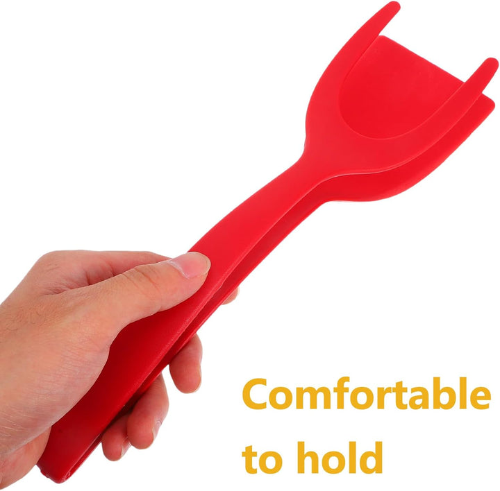 3 Pcs of 2 in 1 Silicone Grip and Flip Tongs Spatula Kitchen - OneBag