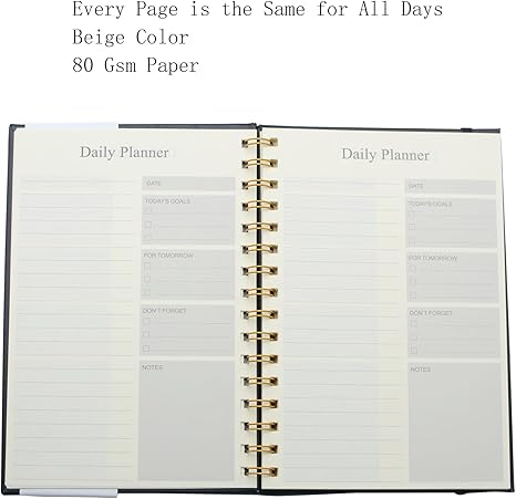 EooUooIP A5 120 Pages Cute Floral Planner Spiral Notebook,Durable Hardcover Book Journal with Targeted Daily Plans - OneBag