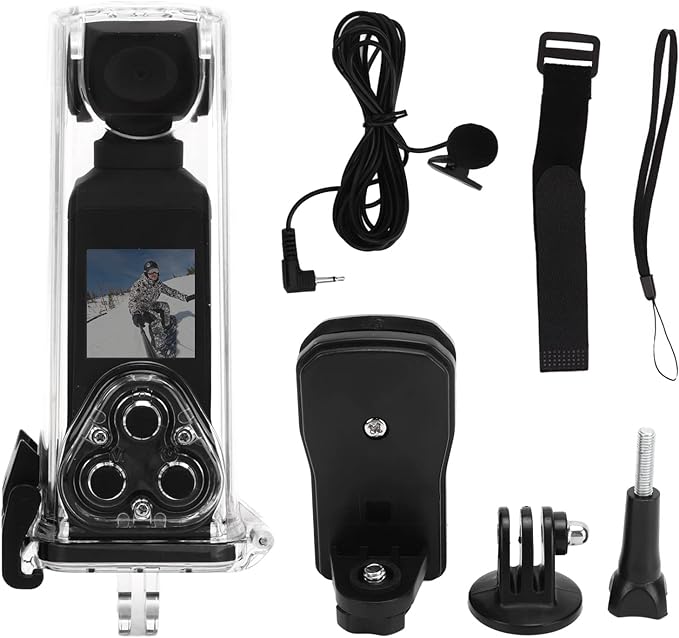 4K 30fps Action Camera, HD Underwater Camera, Pocket Camera Wifi Sports Camcorder 270° Rotatable Anti Shaking with Mic Clip for Riding Diving Shooting - OneBag