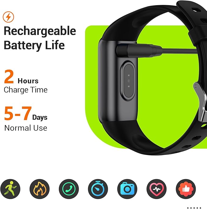 Runlio Fitness Tracker, Smart Watch with Heart Rate Blood Oxygen, IP68 Waterproof Activity Trackers with Sleep Monitor, Steps Calorie Fitness Watch Pedometer for Android Phones iPhone - OneBag