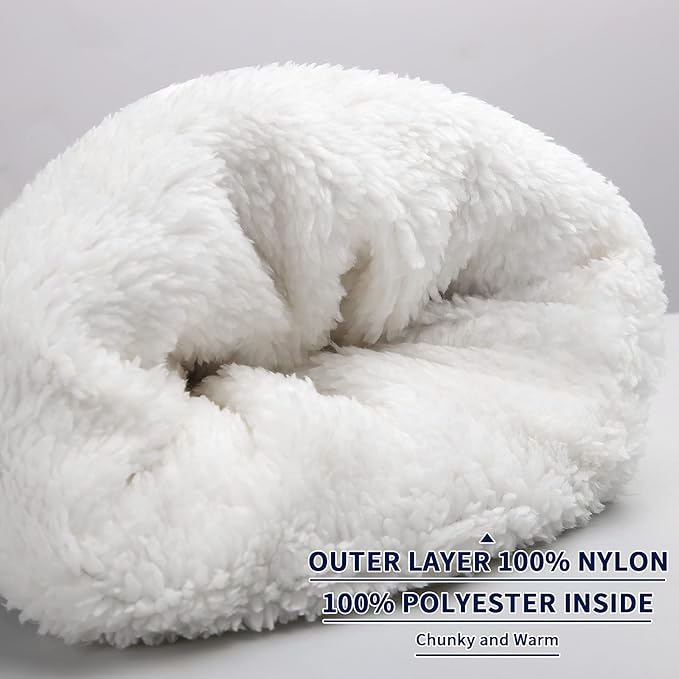 Winter Natural-White Women Pom Pom Beanie Hat, Girls Warm Faux Fur Pompom Knit Ski Hat - OneBag