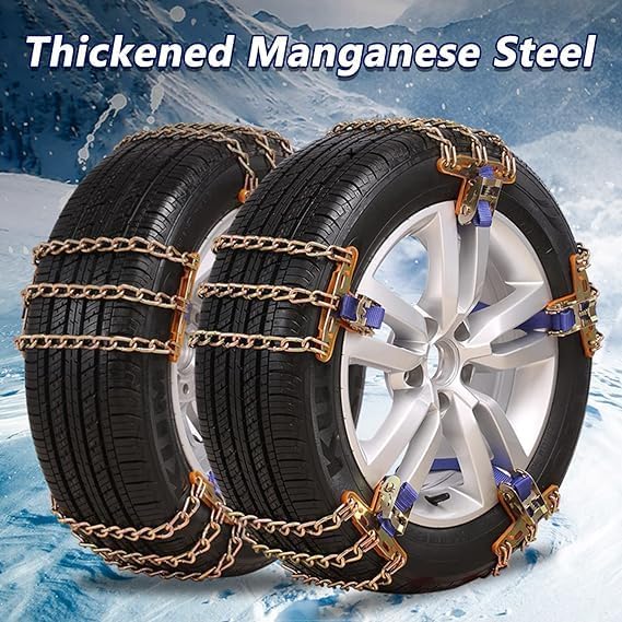 6 Pcs Large WeKit Universal Car Snow Chains, Winter Universal Security Chains Tire Width 8.9-10.8'',Emergency Anti Slip Snow Tire Chains - OneBag
