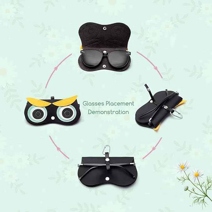 2 Pcs Eyeglass Pouch Multiple Cartoon Animal Sunglasses Double Safety - OneBag
