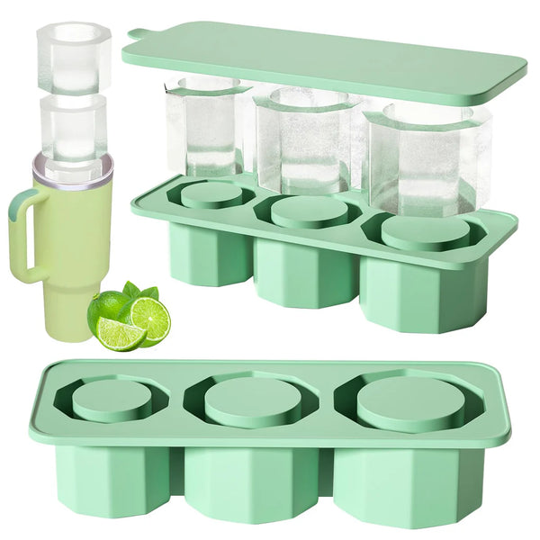 Silicone Ice Cube Tray and Mold for Tumbler, Cup with Lid