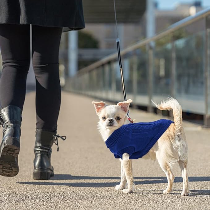 Navy Blue Pet Cat Dog Sweater, Winter Warm Pet Jumper Sweater Clothes - OneBag