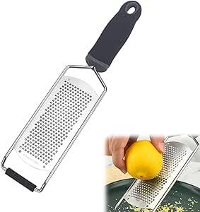 Cheese Grater, Multipurpose Kitchen Cheese Grater, Razor Sharp Stainless Steel Blade Silica Gel Handle Used for Cheese Carrot Chocolate Ginger Garlic Coconut Nuts and Cinnamon - OneBag