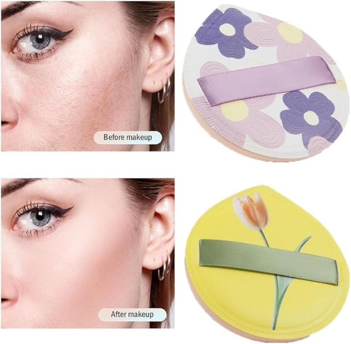 2 Pcs Soft Powder Puffs, Large Makeup Sponge For Wet & Dry Use - OneBag