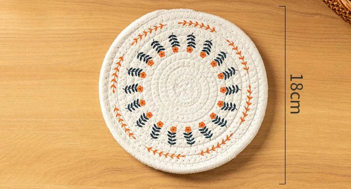 3 Pcs Round Cotton Rope Woven Meal Mat Set - OneBag