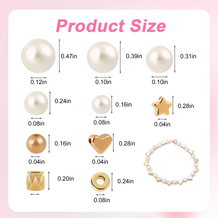750 Pcs Beads for Bracelet Necklace Jewellery Making DIY, Spacer Beads Set - OneBag