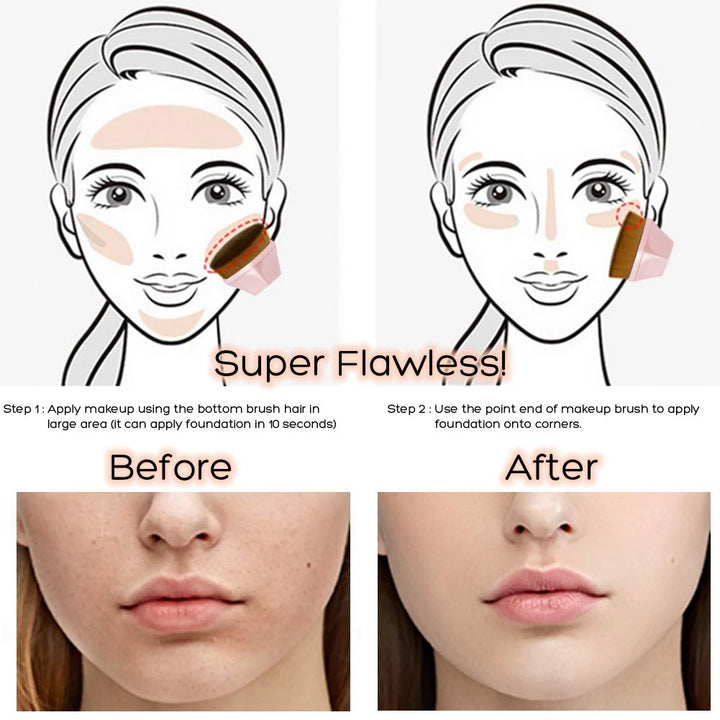 2 Pcs Flawless Finish Foundation Make up Brush - OneBag