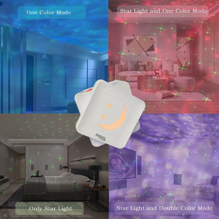 Star Night Light Projector with Nebula Cloud - 10 Colors Changing LED, Twinkling Stars, Timer - OneBag
