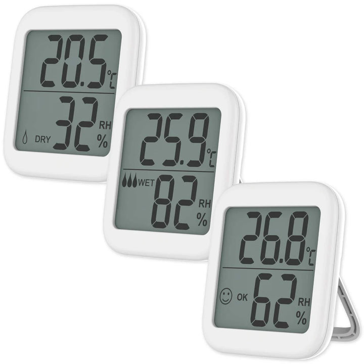 3 Pcs Outdoor Indoor Mini HD 2.1” Display Digital Thermometer Humidity Meter Hygrometer - OneBag