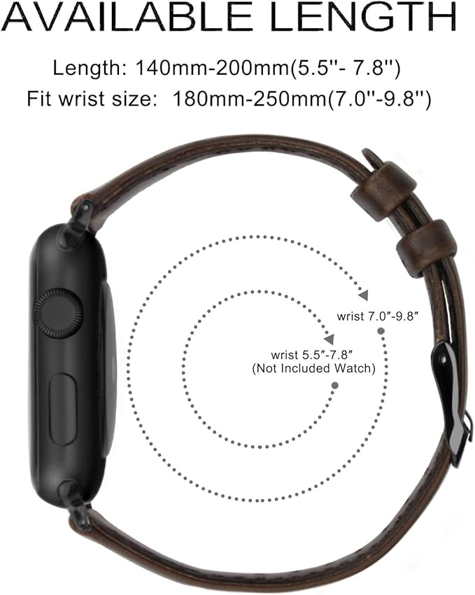 iBazal 42mm 44mm Wrist Bands Compatible with iWatch Series 5 4 3 2 1 Straps 44mm 42mm Leather Watch Replacement Wristbands Belt- Brown - OneBag