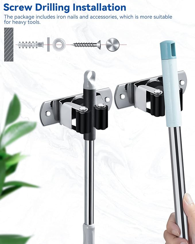 6 Pcs Wall Mounted Broom Holder - OneBag