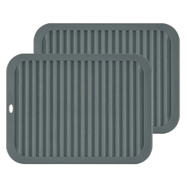 2 Pcs Grey Silicone Heat Resistant Trivets for Hot Pans and Pots
