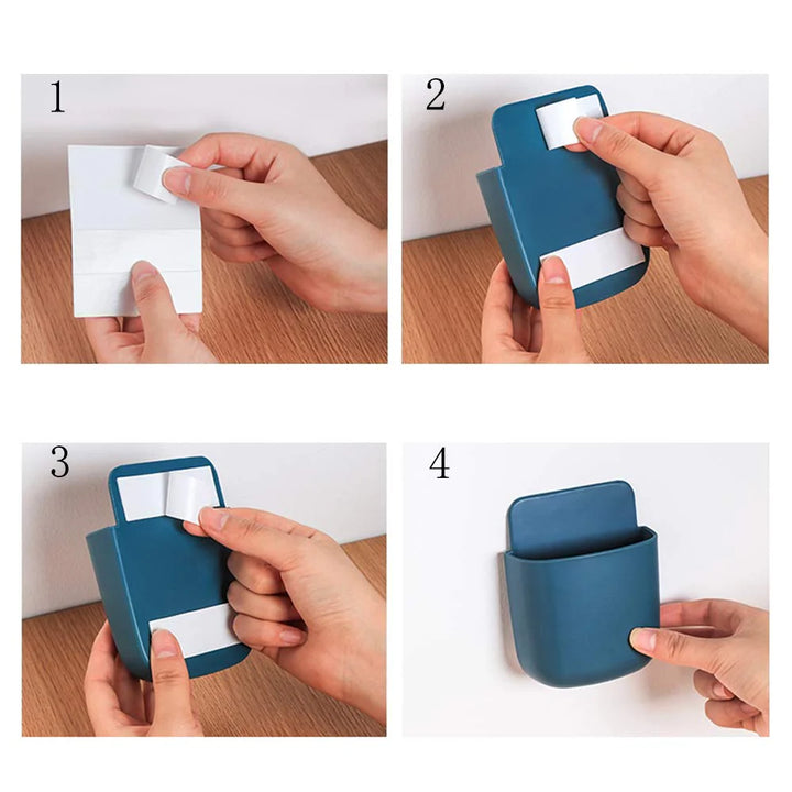 3 Pcs Remote Control Holder Self-Adhesive Wall-Mounted Remote Control Storage Box - OneBag