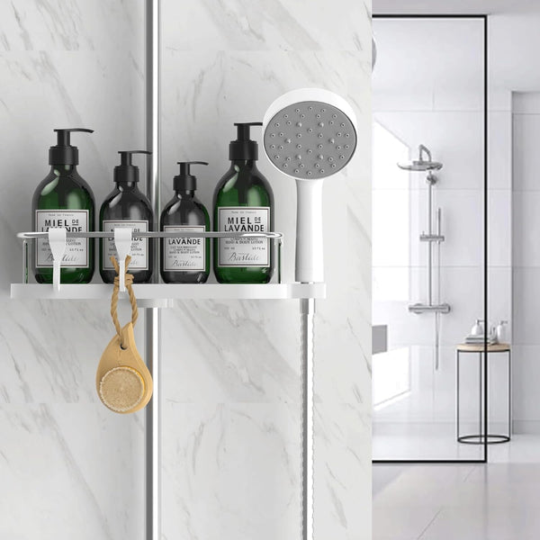 Shower Caddy No Drilling for Shower Rail, Shampoo Holder Fits 19mm to 25mm Rail