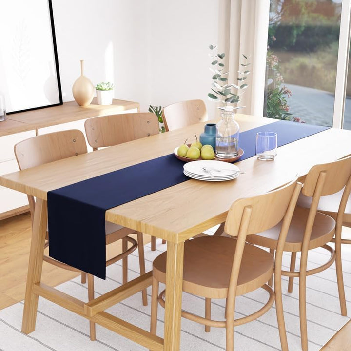 32x150cm Table Runner, Cotton Canvas Fabric Navy Blue Table Runner - OneBag