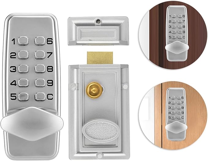 Yctze Digit Code Lock for Door Mechanical Code, Lock Security Coded, Lock Password, Lock Door, 2-4 Digits Heavy Duty Indoor Outdoor Keyless for Gate Cabinet Commercial Use with Digital Keypad - OneBag