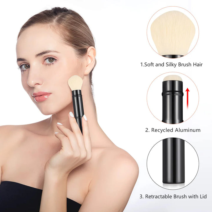 1 Pc Retractable Makeup Brush with 2 heads - OneBag