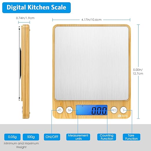 Digital Pocket Scales, (500g/ 0.01g) High-precision Kitchen Food Scales, Mini Kitchen Scale with Backlit - OneBag
