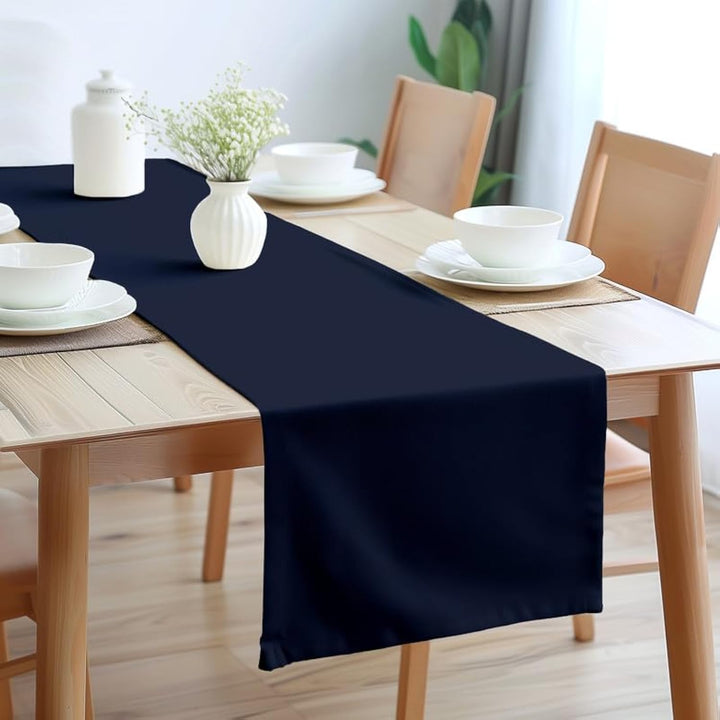 32x150cm Table Runner, Cotton Canvas Fabric Navy Blue Table Runner - OneBag