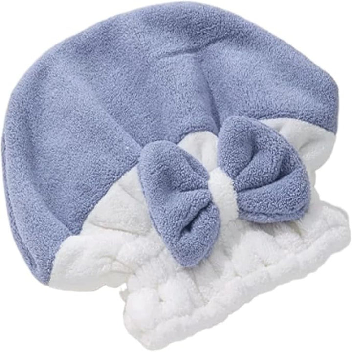 2 Pcs Microfibre Hair Towel, , Absorbent Rapid Drying Hair Wrap Towel with Button - OneBag