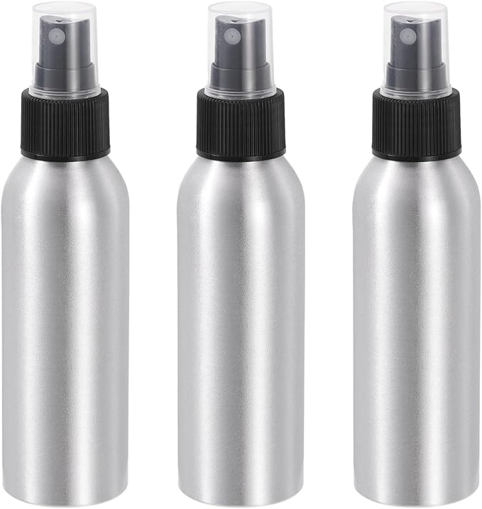 3-12 Pcs 120ml/4oz Aluminium Spray Bottle with Black Fine Mist Sprayer, Empty Refillable Container Travel Bottle for Kitchen Bathroom or Plants Water Sprayer - OneBag