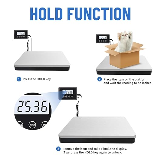 UNIWEIGH Shipping Scale 440lb,Digital Postal Scale with Hold and Tare Function,Heavy Duty Shipping Package Scale for UPS USPS Post Office,Luggage Scale with Durable Stainless Steel Large Platform - OneBag