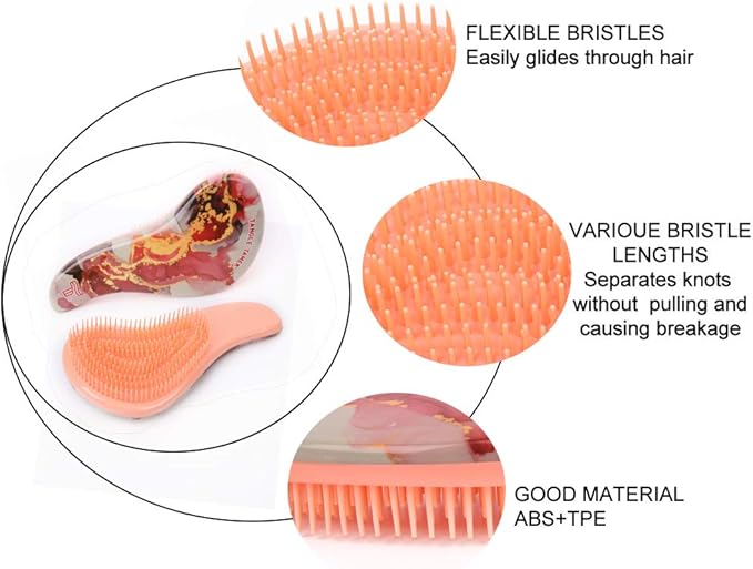 Detangling Hair Brush - Soft and Dense Non Tangle Brush Suitable for All Hair Types - OneBag