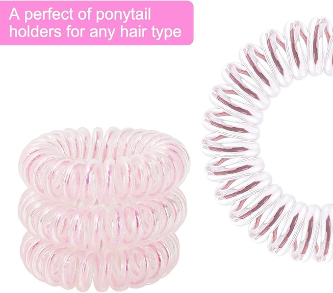 12 Pcs Hair Elastics, Spiral Hair Bands for Women and Girls - OneBag