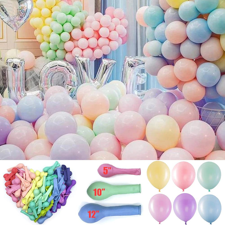150Pcs Mixed 6 Colours Pastel Rainbow Unicorn Balloons - OneBag