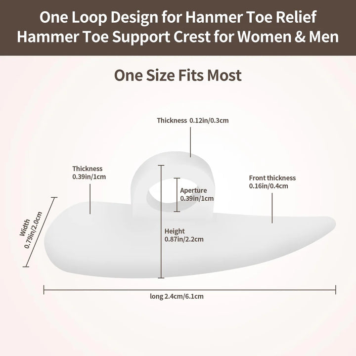 6 Pcs Hammer Toe Crest Straightener Gel Toe Support Pad for Overlapping Toes - OneBag